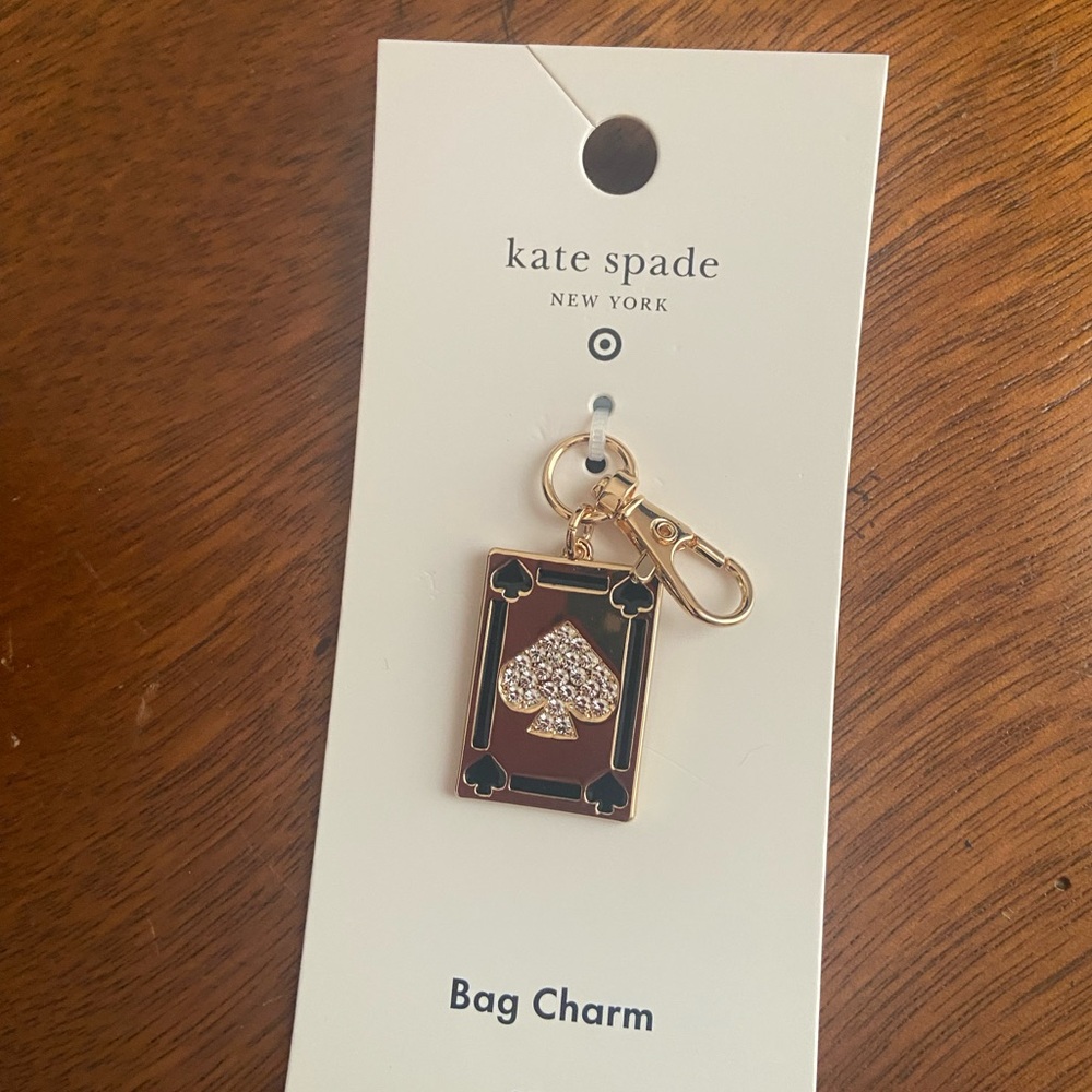 Kate Spade Gold and Black Ace of Spades Card Bag Charm